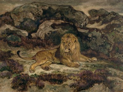 León reclinado de Antoine Louis Barye