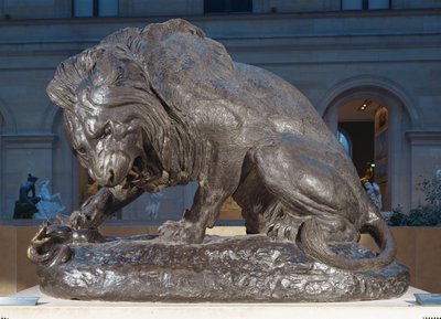 León con una serpiente ... de Antoine Louis Barye