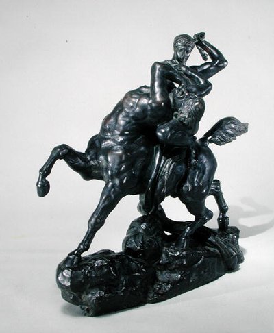 Teseo combatiendo al centauro Bienor (vista frontal) de Antoine Louis Barye