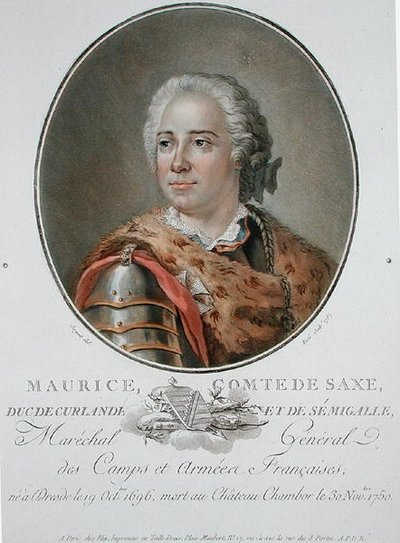 Mauricio (1696-1750) Conde de Sajonia de Antoine Louis Francois (after) Sergent Marceau