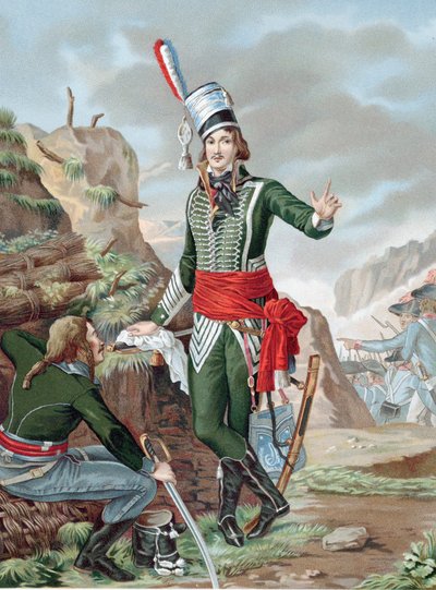 Francois Severin Marceau-Desgraviers (1769-1896) Militar revolucionario francés: ejército republicano de La Vendée: combatió en Fleurus, Maguncia, Mannheim y Coblenz. Herido mortalmente en Altenkirchen. Cromolitografía sobre pintura. de Antoine Louis Francois (after) Sergent Marceau