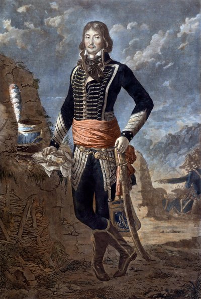 Retrato del General Marceau (1769-1796) (Francois Severin Marceau Desgraviers), basado en una pintura de Antoine Louis Francois Sergent (1751-1847), conocido como Sargento Marceau. Grabado del siglo XVIII. París, museo del Ejército de Antoine Louis Francois (after) Sergent Marceau