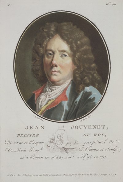 Jean Jouvenet, de Portraits des Grands Hommes, femmes illustres, et sujets memorables de France, grabado y publicado en colores por Pierre Blin, 1786-1792, París de Antoine Louis Francois Sergent Marceau