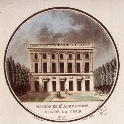 Maison de Monsieur Alexandre, patio lateral, París. En vistas pintorescas de los principales edificios de París por Sergeant de Antoine Louis Francois Sergent Marceau