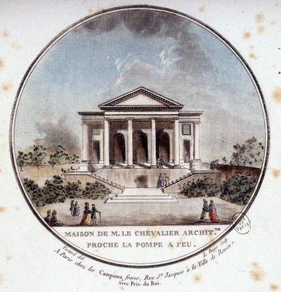 Maison de Monsieur le Chevalier, arquitecto, París. En vistas pintorescas de los principales edificios de París por Sergeant de Antoine Louis Francois Sergent Marceau