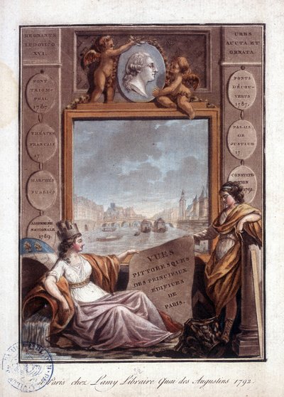 París visto desde Lamy, librería quai des Augustins de Antoine Louis Francois Sergent Marceau