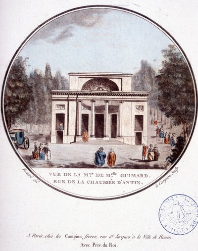 Vista de la casa de Mademoiselle Guimard, rue de la chaussée d
