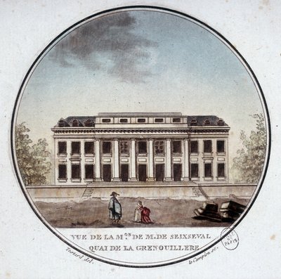 Vista de la casa de Monsieur de Seixseval, quai de la grenouillère en París (ahora quai d