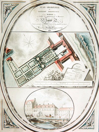 Plano de la casa y jardín de M. Pantet de Antoine Marie Souchard