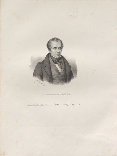 Retrato del escritor James Fenimore Cooper 1789-1851, c. 1840 de Antoine Maurin