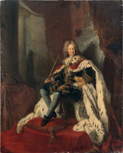 El Rey Federico I en el trono de plata, ca. 1712 de Antoine Pesne