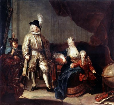 Retrato del Barón von Erlach con su familia. Pintura de Antoine Pesne (1683-1757), hacia 1710. Óleo sobre lienzo. Arte de estilo barroco alemán. Museo del Hermitage, San Petersburgo de Antoine Pesne