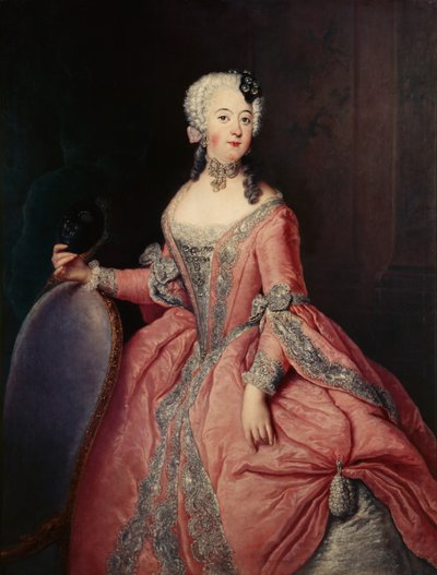 Retrato de Luise Ulrike Princesa de Prusia (1720-1782) con máscara en la mano de Antoine Pesne