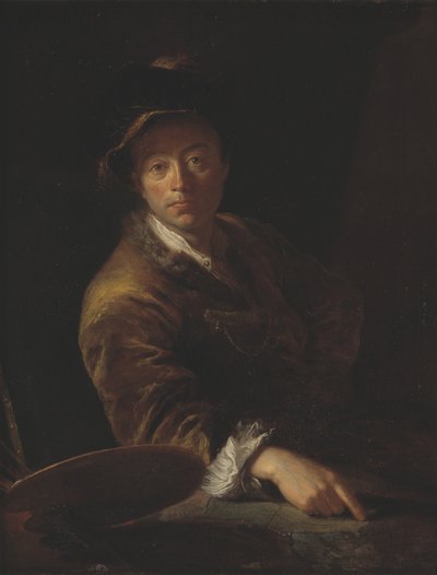 Retrato de un pintor (presumiblemente C. L. Agricola, 1667-1719) de Antoine Pesne