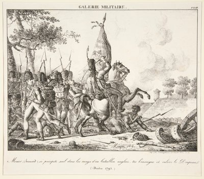 Menier (Hussar) se lanza solo a la línea de un batallón inglés, mata al alférez y captura la bandera (Druten, 1795) de Antoine Pierre Mongin