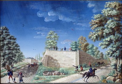 Vista de una terraza en las afueras de París, c.1810 de Antoine Pierre Mongin