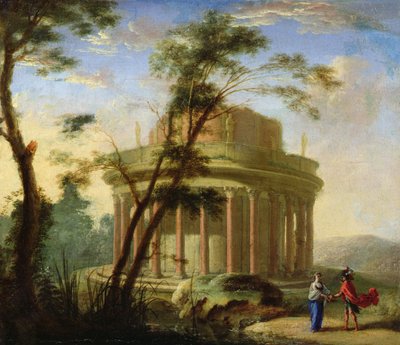 Paisaje con un templo antiguo (pintura) de Antoine Pierre the Younger Patel