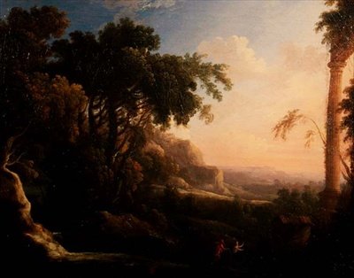 Pan y Siringa en un paisaje arcadiano de Antoine Pierre the Younger Patel