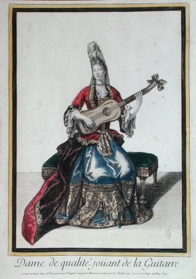 Dama tocando la guitarra de Antoine Trouvain