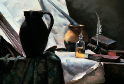 Naturaleza muerta con calavera (detalle) de Antoine Vollon