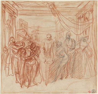 Comediantes Italianos Saludando de Antoine Watteau