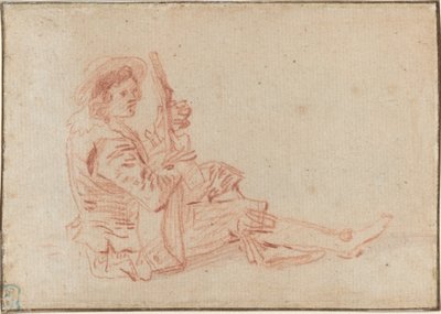 Guitarrista sentado (anverso) de Antoine Watteau