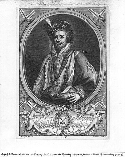 Philippe-Emmanuel de Gondi (1581-1662) Marqués de Belle-Isle, grabado por Claude Duflos (1665-1727) de Antoine after Pezey