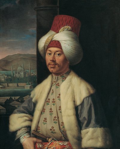 Retrato de un europeo con traje turco, segunda mitad del siglo XVIII de Antoine de Favray