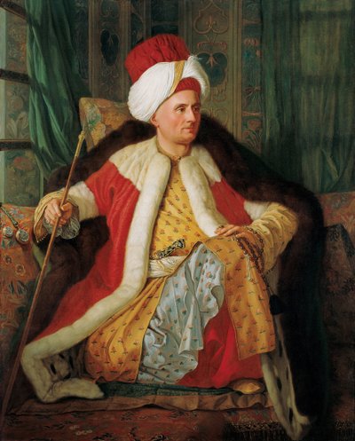 Retrato de Charles Gravier Conde de Vergennes y Embajador Francés, en Atuendo Turco, Segunda Mitad del siglo XVIII de Antoine de Favray