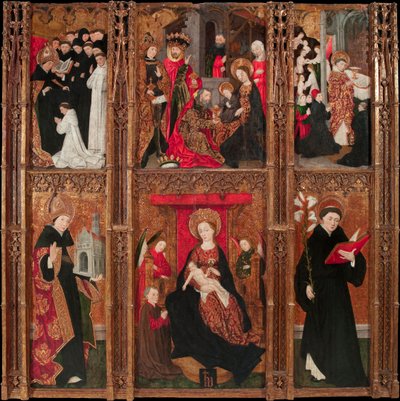 Retable de la vierge, saint Augustin et saint Nicolas de Tolentino - Altarpiece of the Virgin, Saint Augustine and Saint Nicholas of Tolentino - Antoine de Lonhy (1446-1490) Tempera and oil on wood 1462 Museu Nacional d