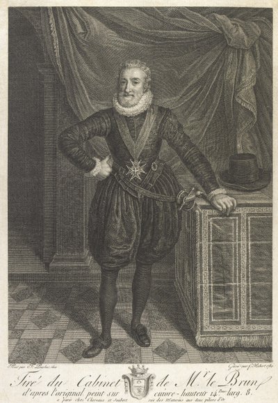 Retrato de medio cuerpo de Enrique IV de Antoine de Marcenay de Ghuy