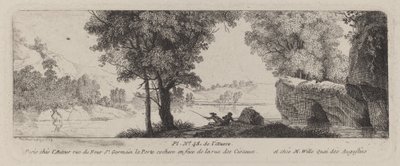 Paisaje Fluvial con un Pescador de Antoine de Marcenay de Ghuy