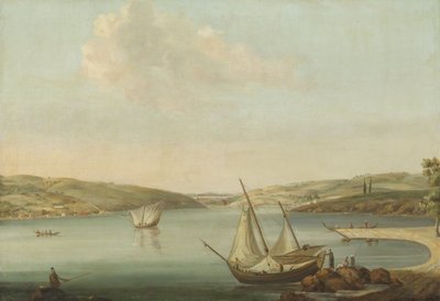 Vista del Bósforo, tomada desde la altura de Beykoz al noroeste, con el acueducto de Justiniano al fondo de Antoine van der Steen