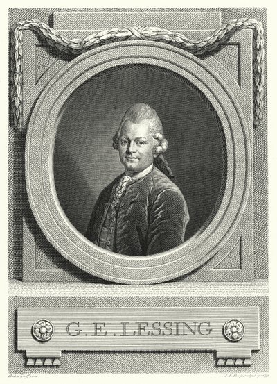 Gotthold Ephraim Lessing, filósofo, escritor y dramaturgo alemán de la Ilustración (grabado) de Anton (after) Graff