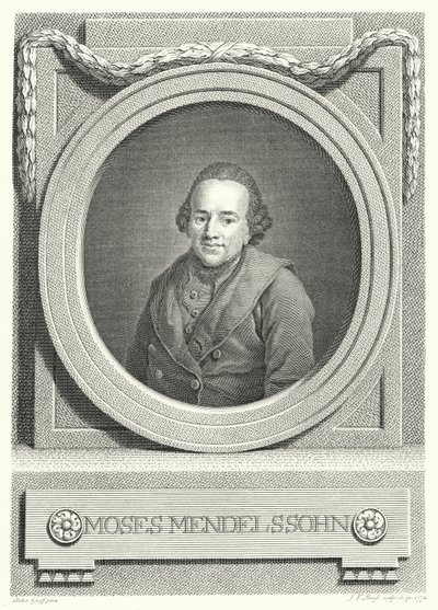 Moses Mendelssohn, filósofo judío alemán (grabado) de Anton (after) Graff