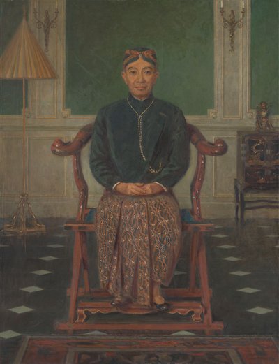 Retrato de Pangeran Ario Soejono, ministro sin cartera del gabinete de guerra en Londres de Anton Abraham van Anrooy