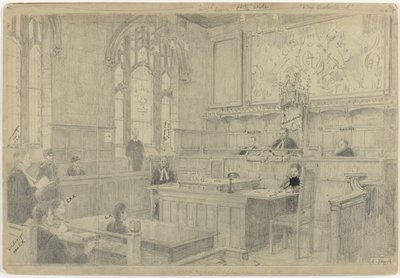 Estudio de toda la composición para el cuadro (inacabado) de la corte holandesa en Londres, junio de 1942 de Anton Abraham van Anrooy