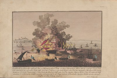 Batalla naval entre la flota rusa y otomana en el Mar Negro el 28 y 29 de junio de 1788, 1788 de Anton Balzer