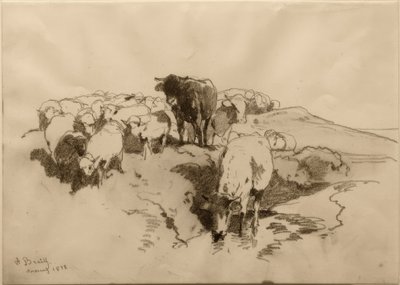 Ganado y ovejas de Anton Braith