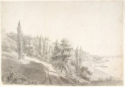 Paisaje con ciudad en el Elba de Anton Carl Dusch