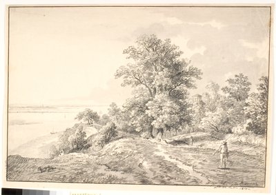 Parque con pequeño templo cerca del Elba. Buxtehude de Anton Carl Dusch
