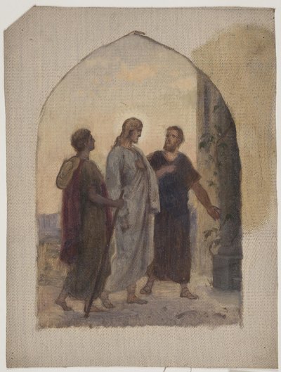Boceto al óleo para el Camino a Emaús de Anton Dorph