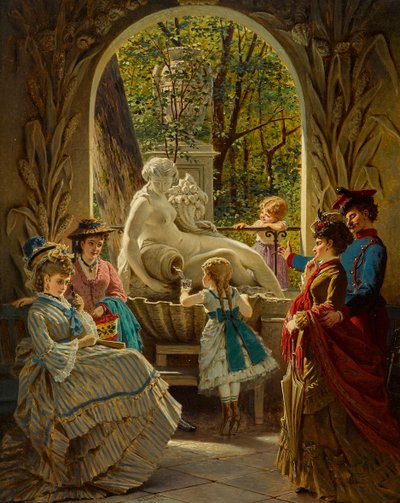 Pavillon du festival de Printemps a Schonbrunn, Vienne - Pabellón de la Feria de Primavera en Schönbrunn - Anton Ebert (1845-1896) Óleo sobre madera Dimensiones : 65x52 cm Colección privada de Anton Ebert