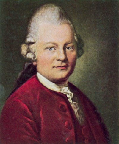 Gotthold Ephraim Lessing, dramaturgo y filósofo alemán (litografía en color) de Anton Graff