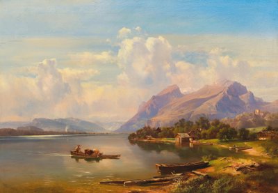 Alemán: Lake Millstätter See en Carintia de Anton Hansch