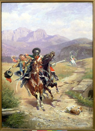 Un encuentro de caballería durante la Batalla de Solferino, 24 de junio de 1859 de Anton Hoffmann