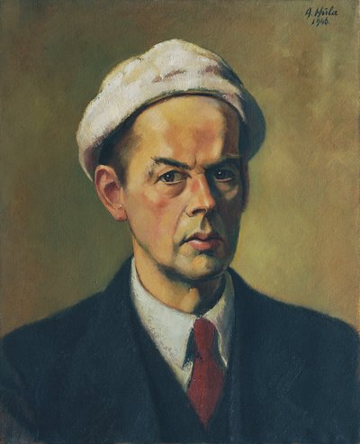 Autorretrato con gorra blanca de Anton Hula
