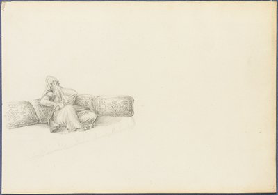 Retrato presunto de Sultana Hadigé sentada en un sofá de Anton Ignaz Melling