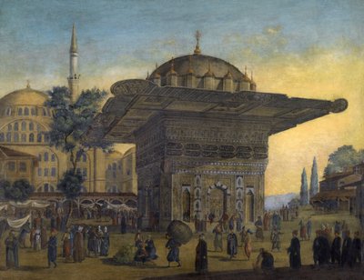 Vista de la fuente Tophane (Top Hane), Estambul, Turquía de Anton Ignaz Melling