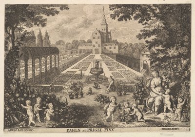 Flora con putti en un jardín de Anton Joseph von Prenner